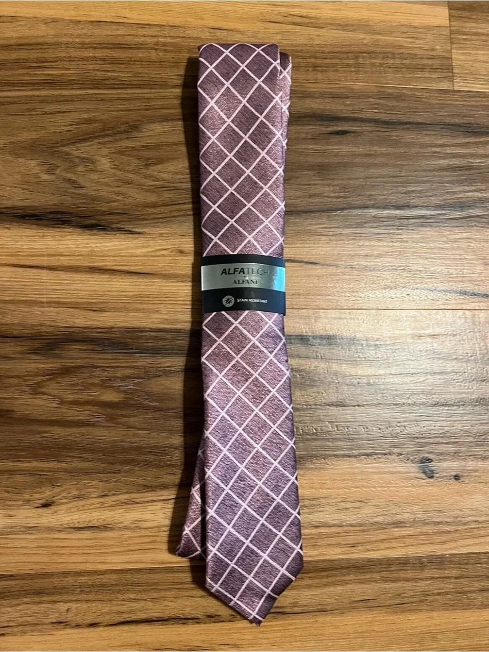 Alfani Men's Blossom Grid Slim Tie, Pink, New With Tags, $55